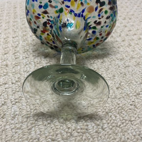 Confetti Recycled Mexican Style Margarita Hand Blown Cocktail Glass - Picture 3 of 7